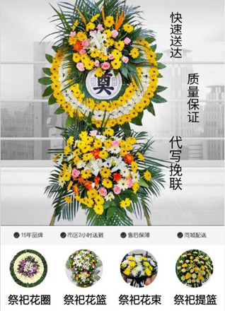 安徽阜阳市阜南县柳沟镇王朱元村花圈代送